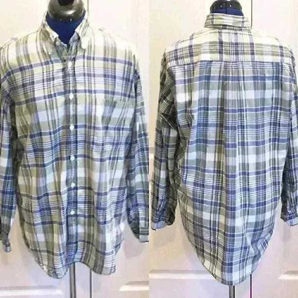 J Crew Button Up Plaid Shirt Size L 100% C… - Picture 3 of 4